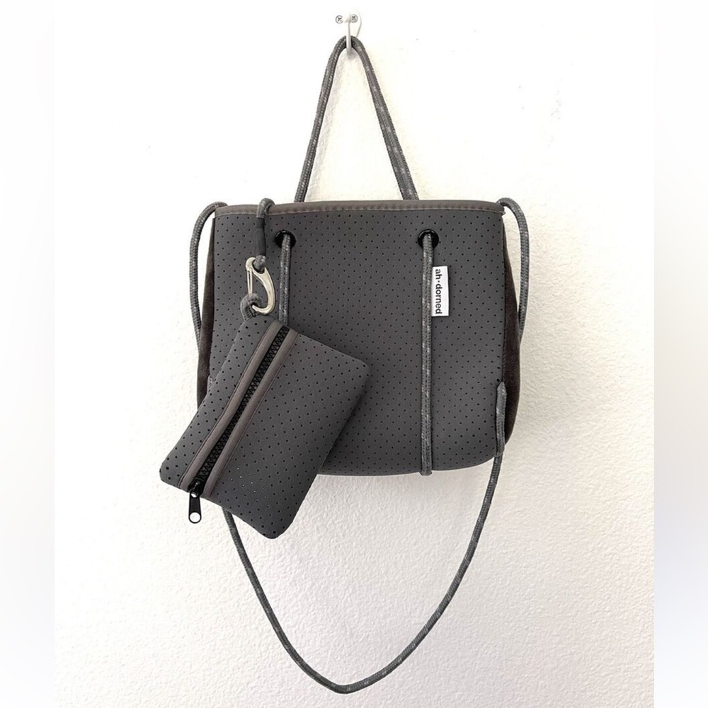 Ahdorned crossbody gray bag. Excellent condition. Includes cute purse inside.